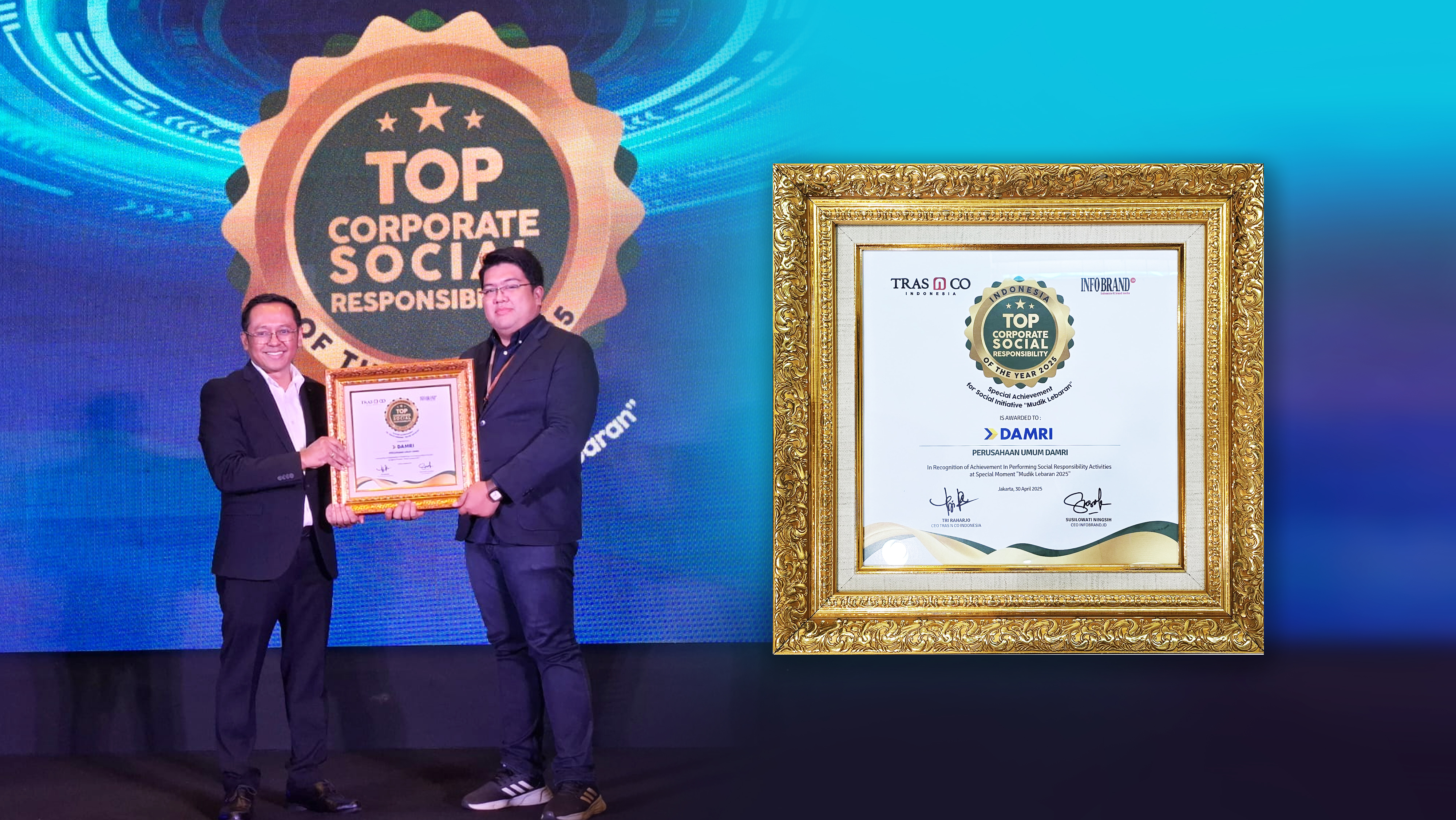 DAMRI Meraih Penghargaan TOP CSR OF THE YEAR 2025: Special Achievement for Social Initiative “Mudik Lebaran”